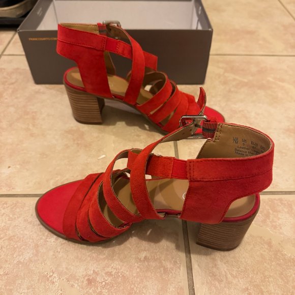 Franco Sarto Strappy Red Heels - Picture 4 of 7